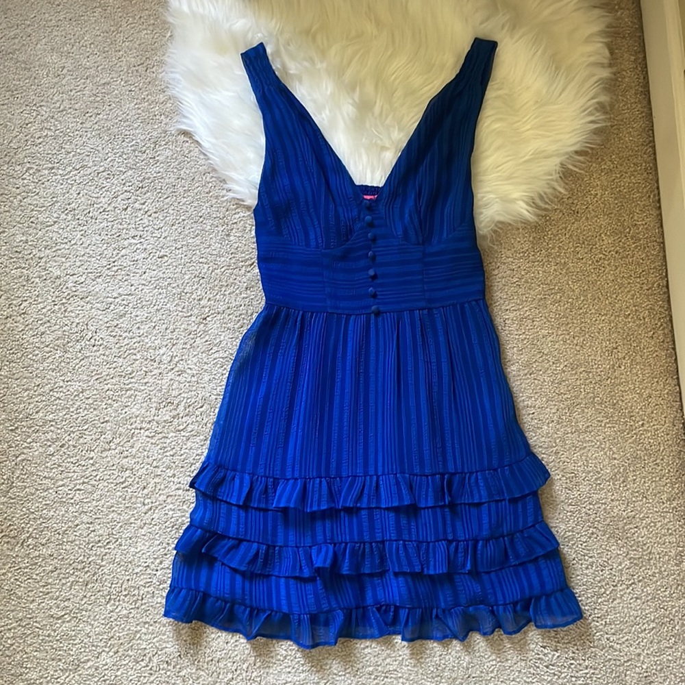 Betsey Johnson Blue Ruffle Dress